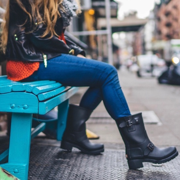 hunter biker rain boots